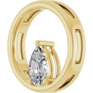 10K Yellow Gold  8x5 mm Pear Pendant Mounting – image 3