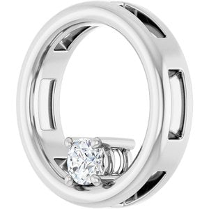 14K X1 White Gold  3.4 mm Round Pendant Mounting – image 3