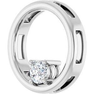 10K White Gold  4.1 mm Round Pendant Mounting – image 3