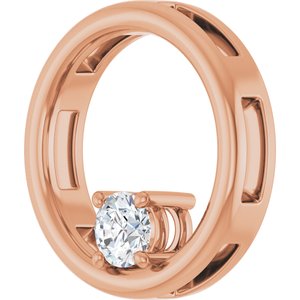 14K Rose Gold 1/4 CT Natural Diamond Pendant – image 2