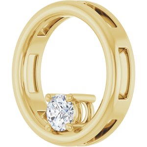 18K Yellow Gold  4.1 mm Round Pendant Mounting – image 3