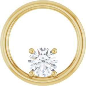 18K Yellow Gold  6 mm Round Pendant Mounting