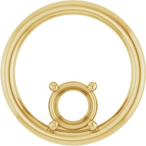 10K Yellow Gold  6 mm Round Pendant Mounting – image 2