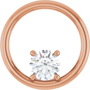 10K Rose Gold  6 mm Round Pendant Mounting