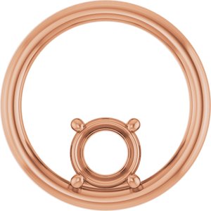 14K Rose Gold  6 mm Round Pendant Mounting – image 2