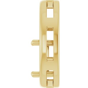 18K Yellow Gold  8 mm Cushion Pendant Mounting – image 6
