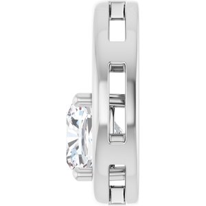 10K White Gold  8 mm Cushion Pendant Mounting – image 5