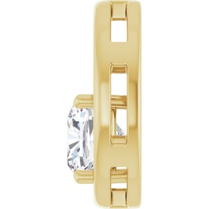 14K Yellow Gold  8 mm Cushion Pendant Mounting – image 5