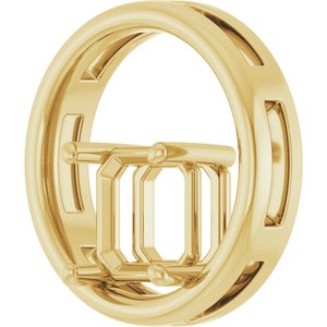 10K Yellow Gold  8 mm Asscher Pendant Mounting – image 4
