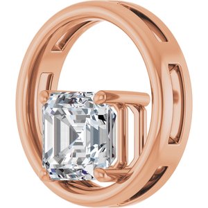 18K Rose Gold  8 mm Asscher Pendant Mounting – image 3
