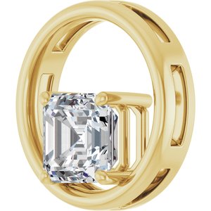 10K Yellow Gold  8 mm Asscher Pendant Mounting – image 3