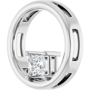 Continuum Sterling Silver  4 mm Square Pendant Mounting – image 3
