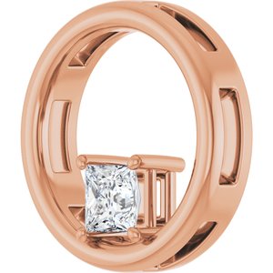 10K Rose Gold  4 mm Square Pendant Mounting – image 3