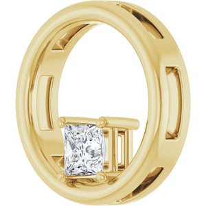 14K Yellow Gold  4 mm Square Pendant Mounting – image 3