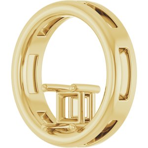 14K Yellow Gold  4 mm Square Pendant Mounting – image 4