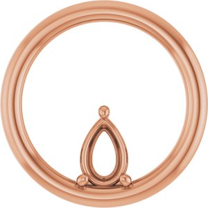 14K Rose Gold  6x4 mm Pear Pendant Mounting – image 2