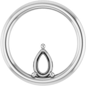 10K White Gold  6x4 mm Pear Pendant Mounting – image 2