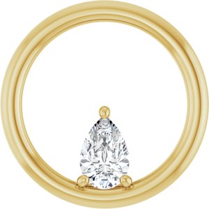 14K Yellow Gold  6x4 mm Pear Pendant Mounting