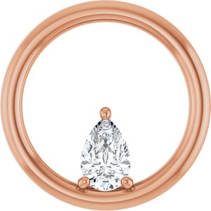 14K Rose Gold  6x4 mm Pear Pendant Mounting