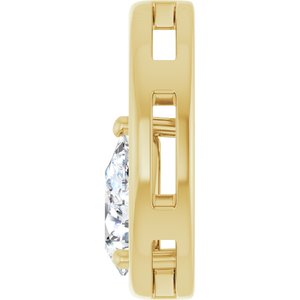 18K Yellow Gold  9x6 mm Pear Pendant Mounting – image 5