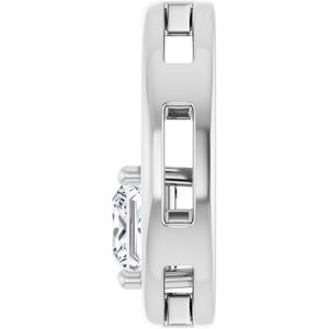 18K White Gold  5 mm Square Pendant Mounting – image 5