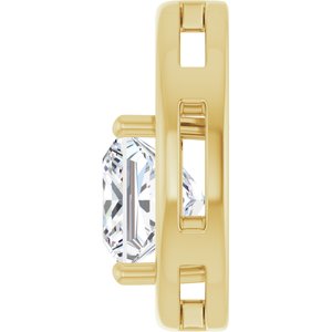 14K Yellow Gold  8 mm Square Pendant Mounting – image 5