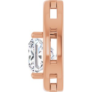 14K Rose Gold  8 mm Square Pendant Mounting – image 5