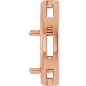 14K Rose Gold  8 mm Square Pendant Mounting – image 6