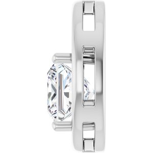 14K X1 White Gold  8 mm Square Pendant Mounting – image 5