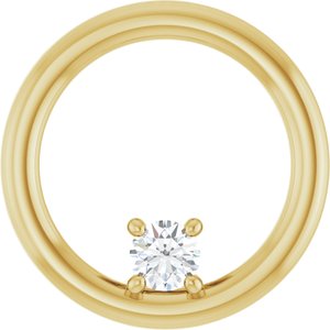 14K Yellow Gold  3.2 mm Round Pendant Mounting