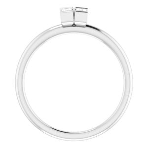 Platinum 1/4 CTW Natural Diamond Two-Stone Ring