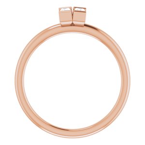 14K Rose Gold 1/4 CTW Natural Diamond Two-Stone Ring