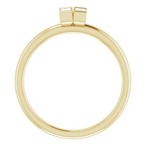 14K Yellow Gold 1/4 CTW Natural Diamond Two-Stone Ring