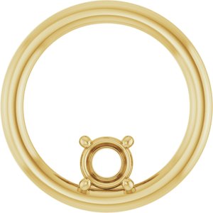 14K Yellow Gold  4.1 mm Round Pendant Mounting – image 2