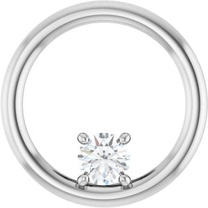 10K White Gold  4.1 mm Round Pendant Mounting