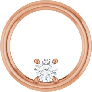 18K Rose Gold  4.1 mm Round Pendant Mounting