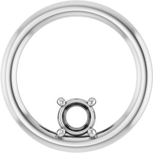 14K White Gold  4.1 mm Round Pendant Mounting – image 2
