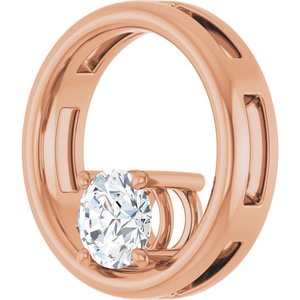 10K Rose Gold  5.8 mm Round Pendant Mounting – image 3