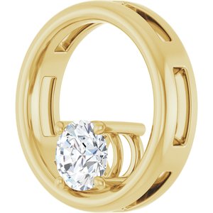 18K Yellow Gold  5.8 mm Round Pendant Mounting – image 3