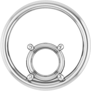 14K White Gold  8 mm Round Pendant Mounting – image 2