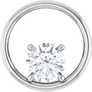 14K White Gold  8 mm Round Pendant Mounting