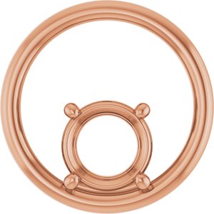14K Rose Gold  8 mm Round Pendant Mounting – image 2