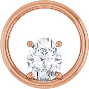 14K Rose Gold  9x7 mm Oval Pendant Mounting