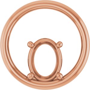14K Rose Gold  9x7 mm Oval Pendant Mounting – image 2