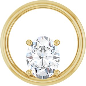 14K Yellow Gold  9x7 mm Oval Pendant Mounting