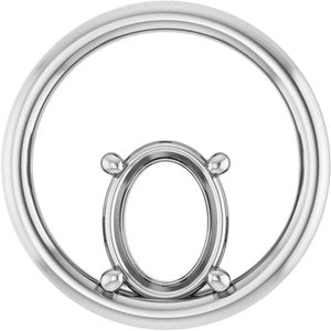 14K X1 White Gold  9x7 mm Oval Pendant Mounting – image 2