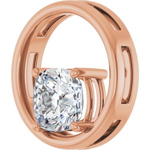 14K Rose Gold  8 mm Cushion Pendant Mounting – image 3