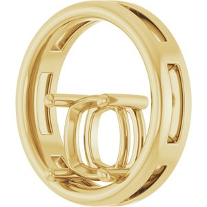 14K Yellow Gold  8 mm Cushion Pendant Mounting – image 4