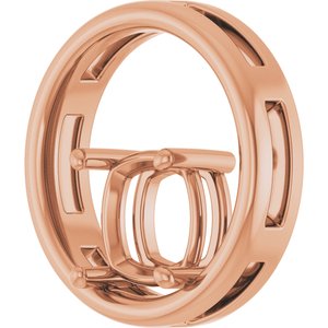 18K Rose Gold  8 mm Cushion Pendant Mounting – image 4