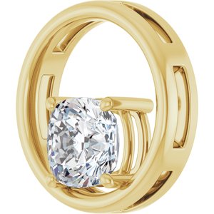 14K Yellow Gold  8 mm Cushion Pendant Mounting – image 3
